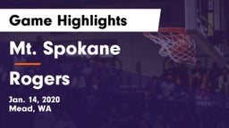 Mt. Spokane vs Rogers  Game Highlights - Jan. 14, 2020