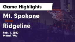 Mt. Spokane vs Ridgeline  Game Highlights - Feb. 1, 2022