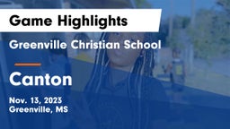 Greenville Christian School vs Canton  Game Highlights - Nov. 13, 2023