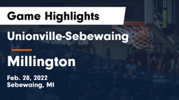 Unionville-Sebewaing  vs Millington  Game Highlights - Feb. 28, 2022