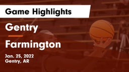 Gentry  vs Farmington  Game Highlights - Jan. 25, 2022