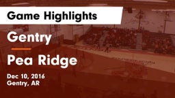 Gentry  vs Pea Ridge  Game Highlights - Dec 10, 2016