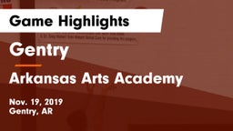 Gentry  vs Arkansas Arts Academy Game Highlights - Nov. 19, 2019