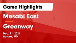Mesabi East  vs Greenway  Game Highlights - Dec. 21, 2021