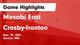 Mesabi East  vs Crosby-Ironton  Game Highlights - Dec. 29, 2021