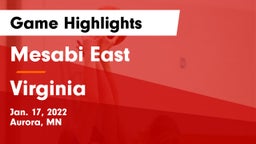Mesabi East  vs Virginia  Game Highlights - Jan. 17, 2022