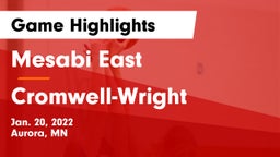 Mesabi East  vs Cromwell-Wright  Game Highlights - Jan. 20, 2022