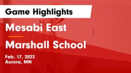 Mesabi East  vs Marshall School Game Highlights - Feb. 17, 2022