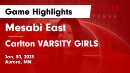 Mesabi East  vs Carlton  VARSITY GIRLS Game Highlights - Jan. 30, 2023
