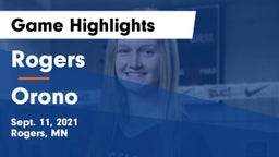 Rogers  vs Orono  Game Highlights - Sept. 11, 2021