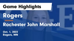 Rogers  vs Rochester John Marshall  Game Highlights - Oct. 1, 2022