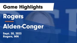 Rogers  vs Alden-Conger  Game Highlights - Sept. 30, 2023