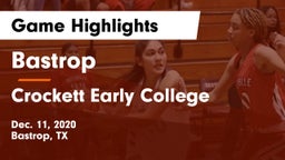 Bastrop  vs Crockett Early College  Game Highlights - Dec. 11, 2020