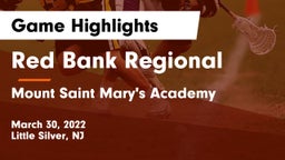 Red Bank Regional  vs Mount Saint Mary's Academy Game Highlights - March 30, 2022
