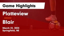 Platteview  vs Blair  Game Highlights - March 22, 2024
