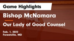 Bishop McNamara  vs Our Lady of Good Counsel  Game Highlights - Feb. 1, 2022