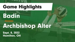 Badin  vs Archbishop Alter  Game Highlights - Sept. 8, 2022