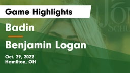 Badin  vs Benjamin Logan Game Highlights - Oct. 29, 2022