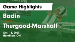 Badin  vs Thurgood-Marshall  Game Highlights - Oct. 18, 2023