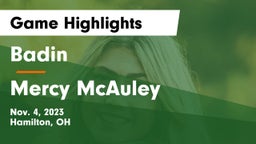 Badin  vs Mercy McAuley Game Highlights - Nov. 4, 2023