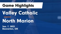 Valley Catholic  vs North Marion Game Highlights - Jan. 7, 2022