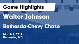 Walter Johnson  vs Bethesda-Chevy Chase  Game Highlights - March 4, 2019