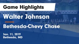 Walter Johnson  vs Bethesda-Chevy Chase  Game Highlights - Jan. 11, 2019