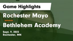 Rochester Mayo  vs Bethlehem Academy  Game Highlights - Sept. 9, 2023