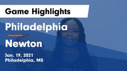 Philadelphia  vs Newton  Game Highlights - Jan. 19, 2021