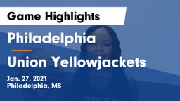 Philadelphia  vs Union Yellowjackets Game Highlights - Jan. 27, 2021
