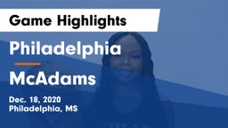 Philadelphia  vs McAdams  Game Highlights - Dec. 18, 2020