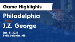 Philadelphia  vs J.Z. George  Game Highlights - Jan. 5, 2024