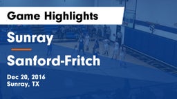 Sunray  vs Sanford-Fritch  Game Highlights - Dec 20, 2016
