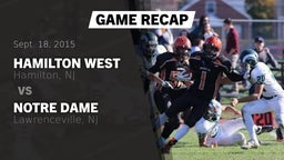 Recap: Hamilton West  vs. Notre Dame  2015