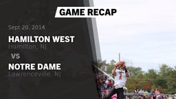Recap: Hamilton West  vs. Notre Dame  2014