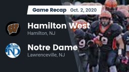 Recap: Hamilton West  vs. Notre Dame  2020