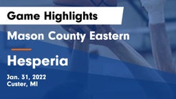 Mason County Eastern  vs Hesperia  Game Highlights - Jan. 31, 2022