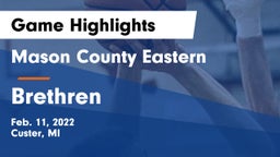 Mason County Eastern  vs Brethren Game Highlights - Feb. 11, 2022