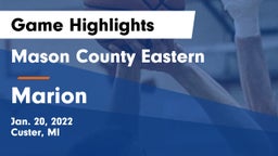 Mason County Eastern  vs Marion   Game Highlights - Jan. 20, 2022