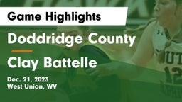 Doddridge County  vs Clay Battelle  Game Highlights - Dec. 21, 2023