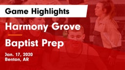 Harmony Grove  vs Baptist Prep  Game Highlights - Jan. 17, 2020