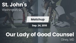 Matchup: St. John's High vs. Our Lady of Good Counsel  2016