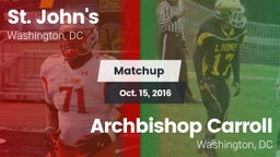 Matchup: St. John's High vs. Archbishop Carroll  2016