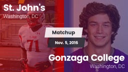 Matchup: St. John's High vs. Gonzaga College  2016