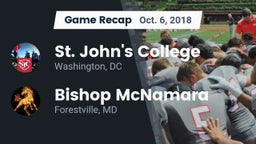 Recap: St. John's College  vs. Bishop McNamara  2018
