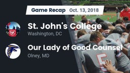 Recap: St. John's College  vs. Our Lady of Good Counsel  2018