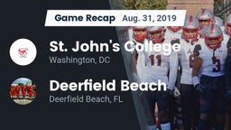 Recap: St. John's College  vs. Deerfield Beach  2019