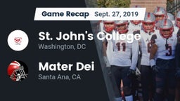 Recap: St. John's College  vs. Mater Dei  2019