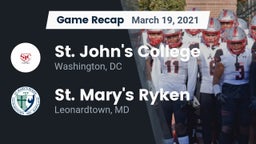 Recap: St. John's College  vs. St. Mary's Ryken  2021