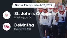 Recap: St. John's College  vs. DeMatha  2021
